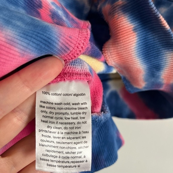 TOMMY Hilfiger Women's Tie Dye Logo Crewneck Sweatshirt Women’s Medium - Picture 4 of 5